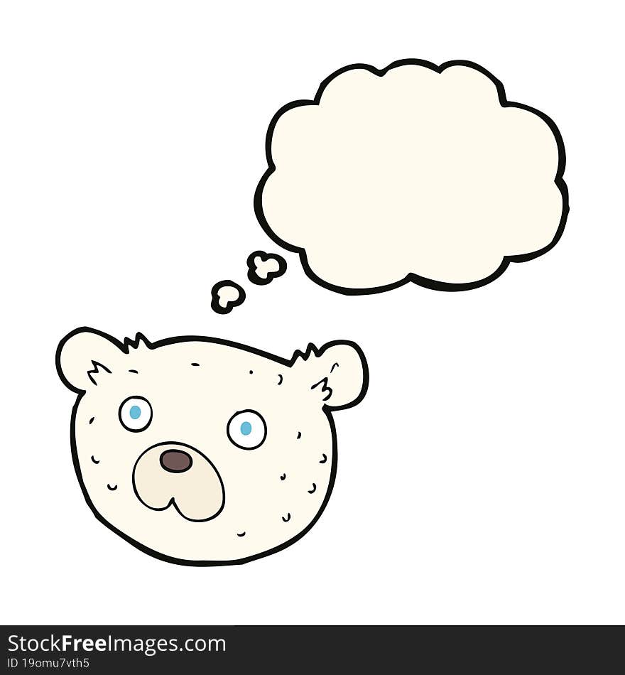 Cartoon Polar Bear With Thought Bubble