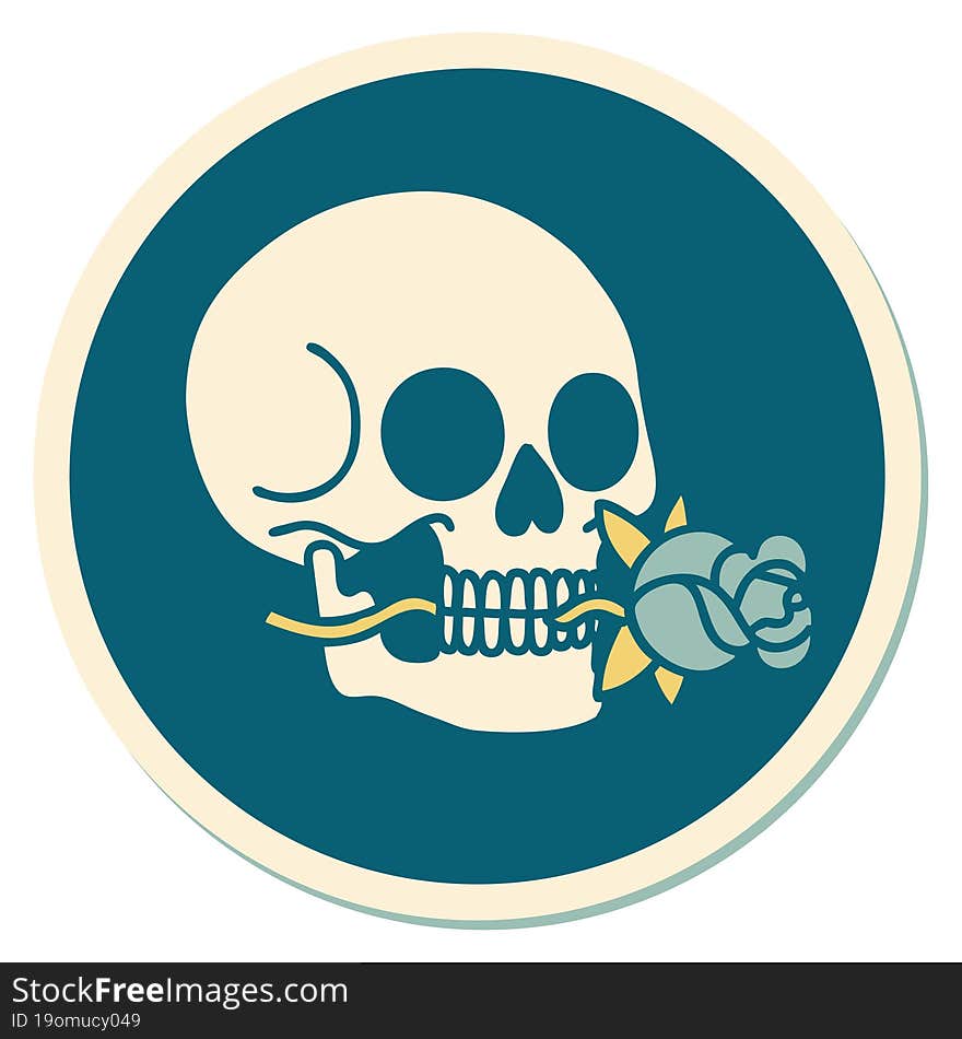 tattoo style sticker of a skull