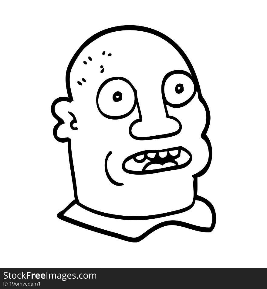 Line Drawing Cartoon Of A Mans Head