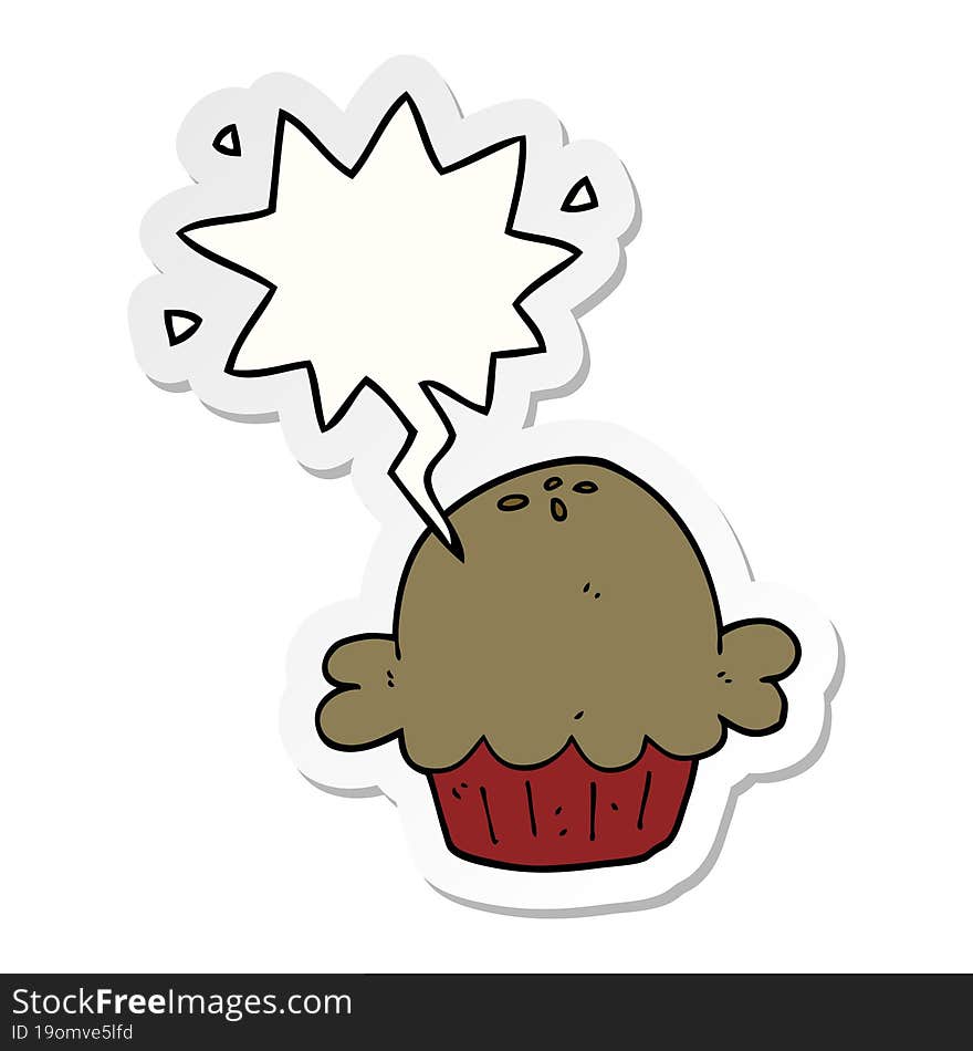 cartoon pie and speech bubble sticker