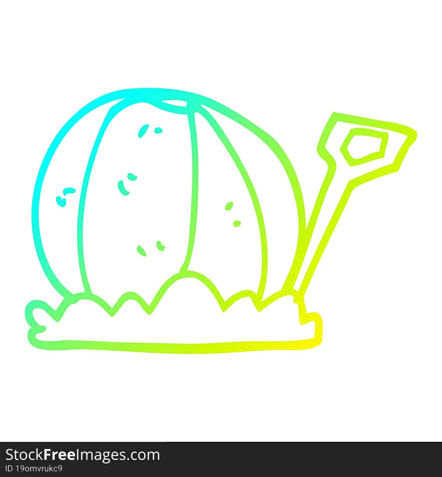 cold gradient line drawing cartoon beachball and spade