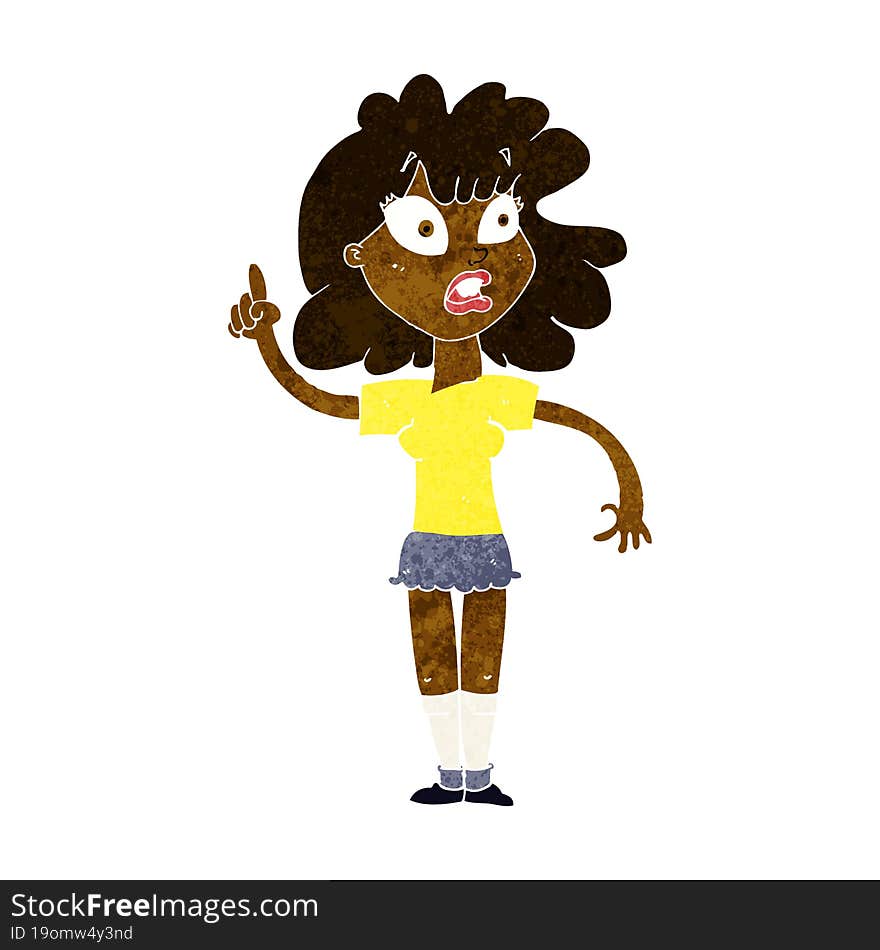 cartoon woman making point