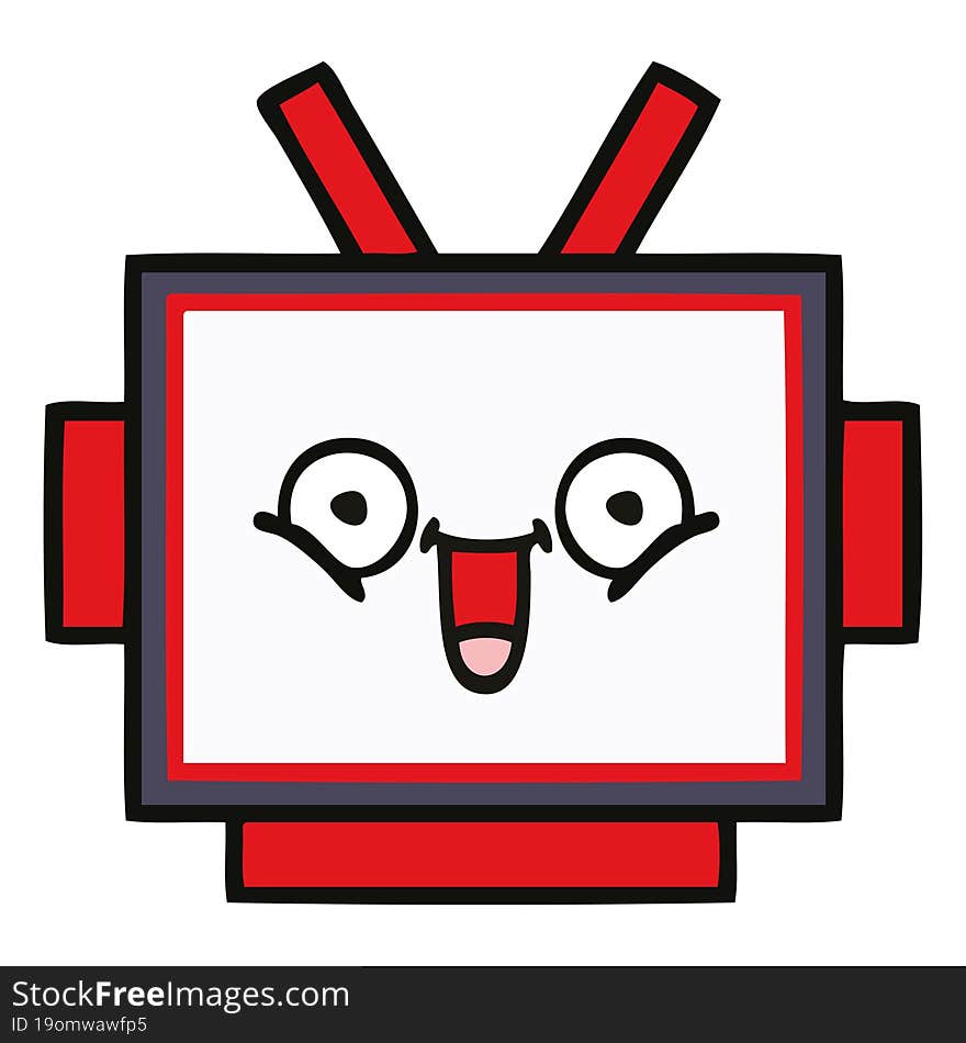 cute cartoon of a robot head. cute cartoon of a robot head