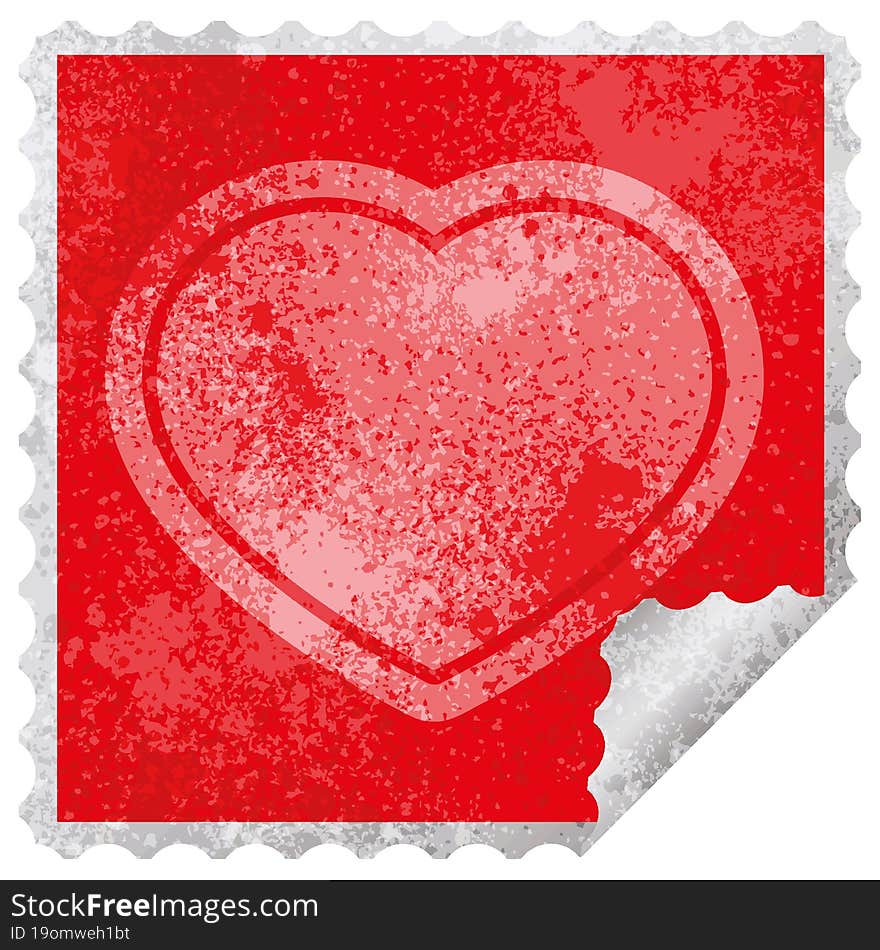 heart square peeling sticker