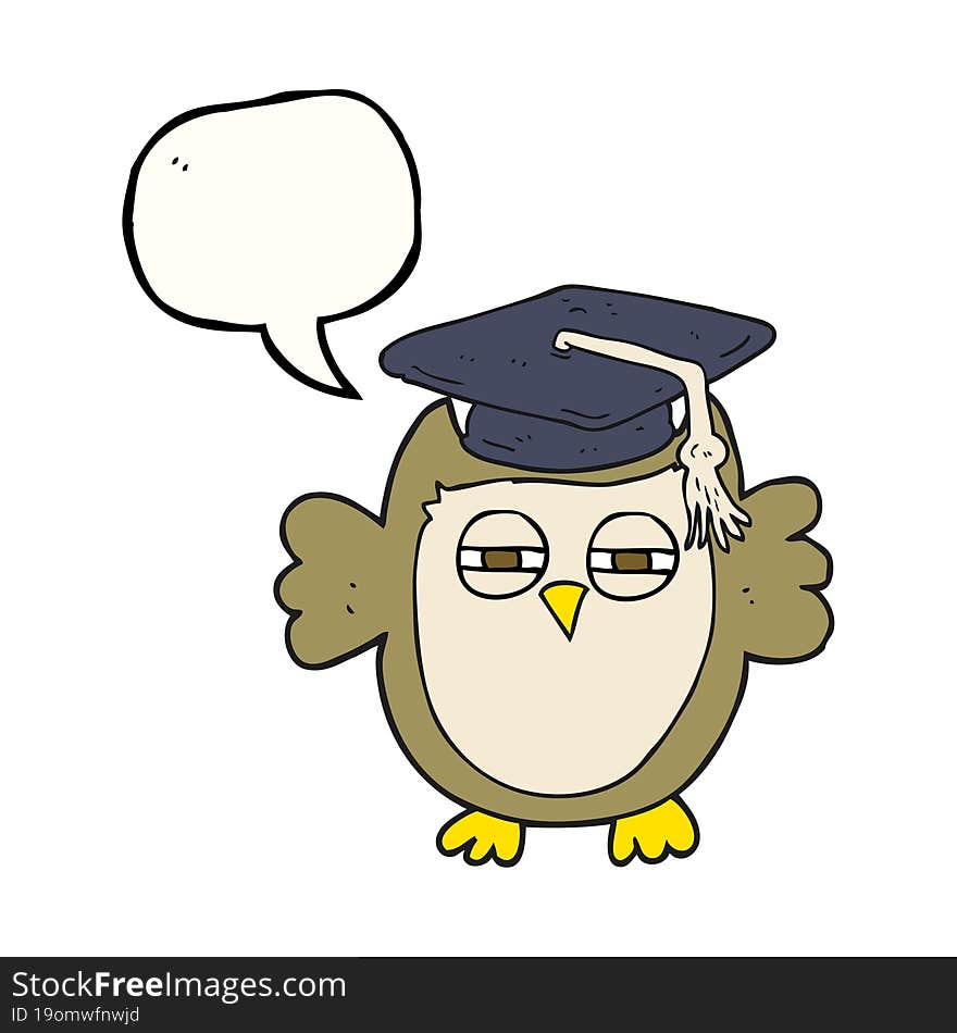 Speech Bubble Cartoon Clever Owl