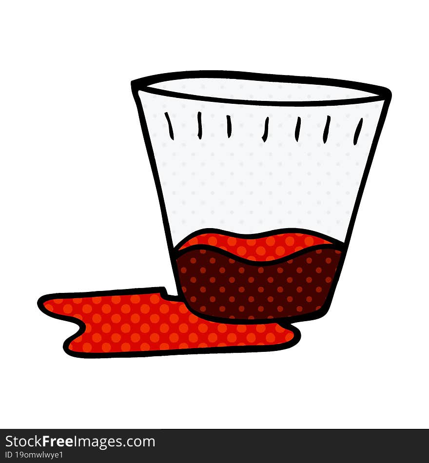 cartoon doodle of a spilt drink