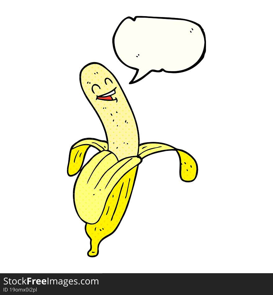 Comic Book Speech Bubble Cartoon Banana