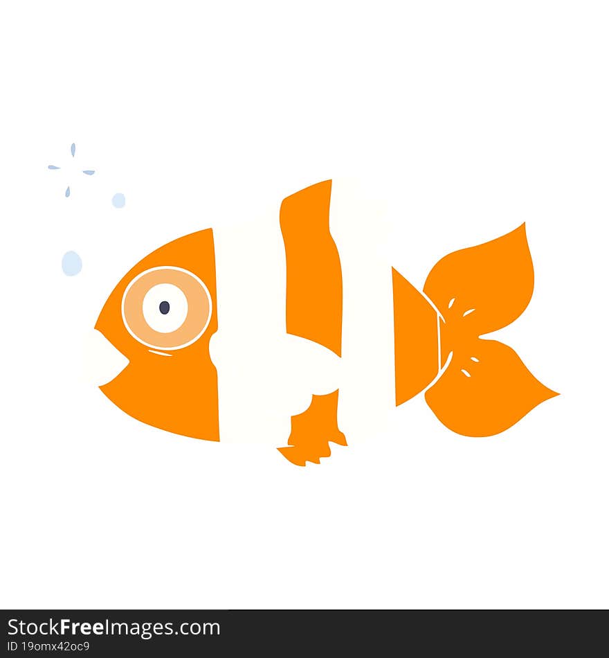 flat color style cartoon exotic fish