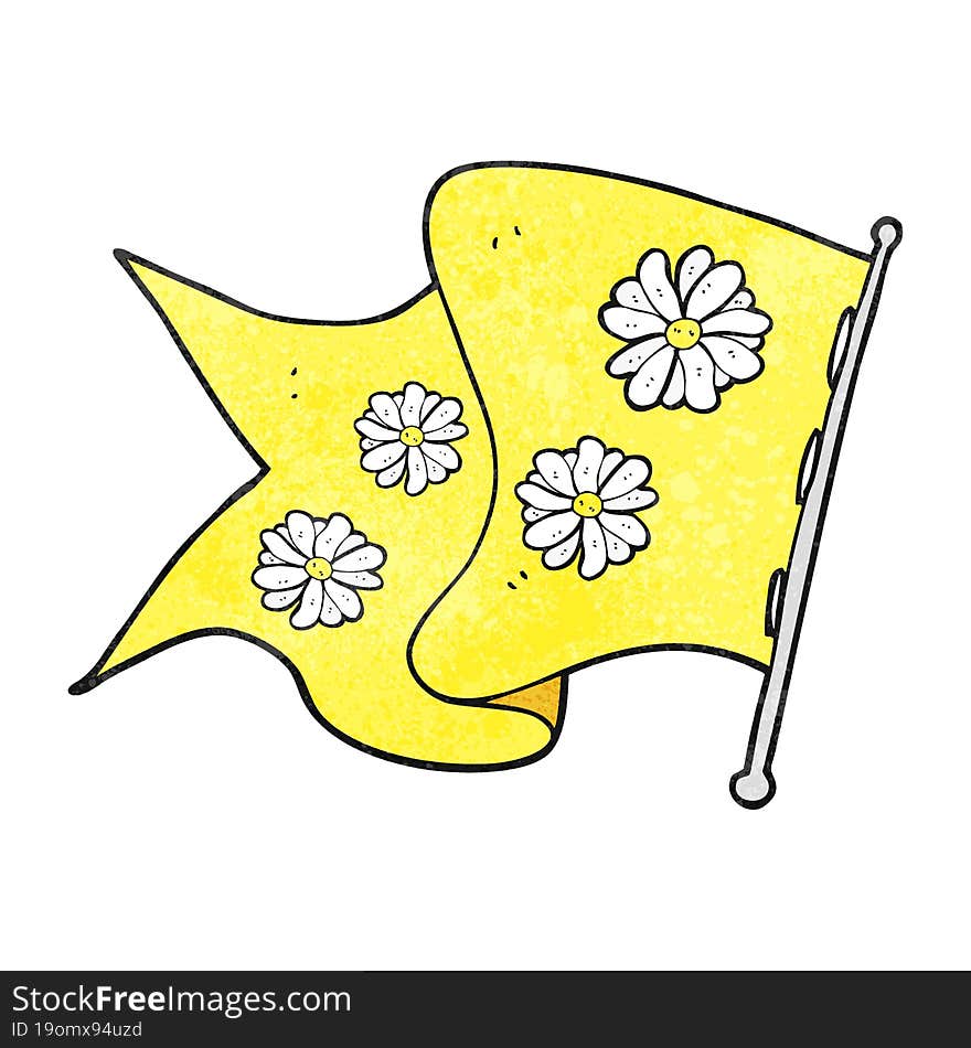 textured cartoon flower flag