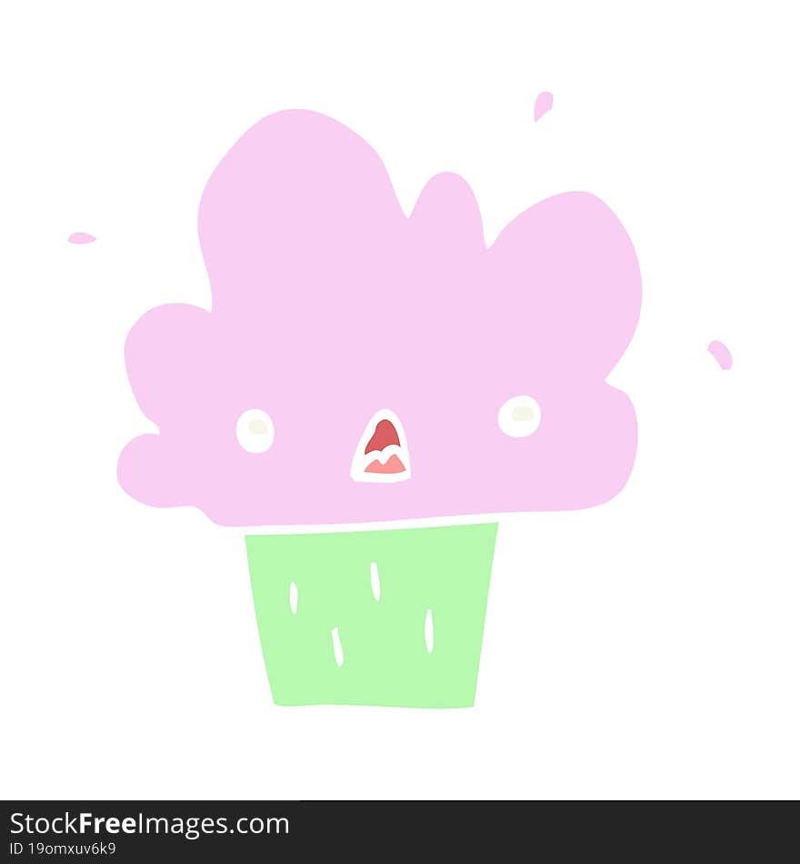 flat color style cartoon cupcake