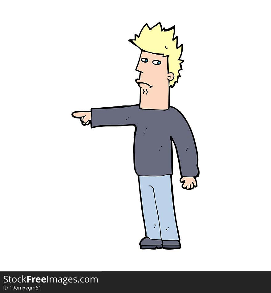 cartoon man pointing