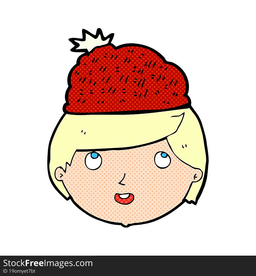 cartoon man wearing winter hat