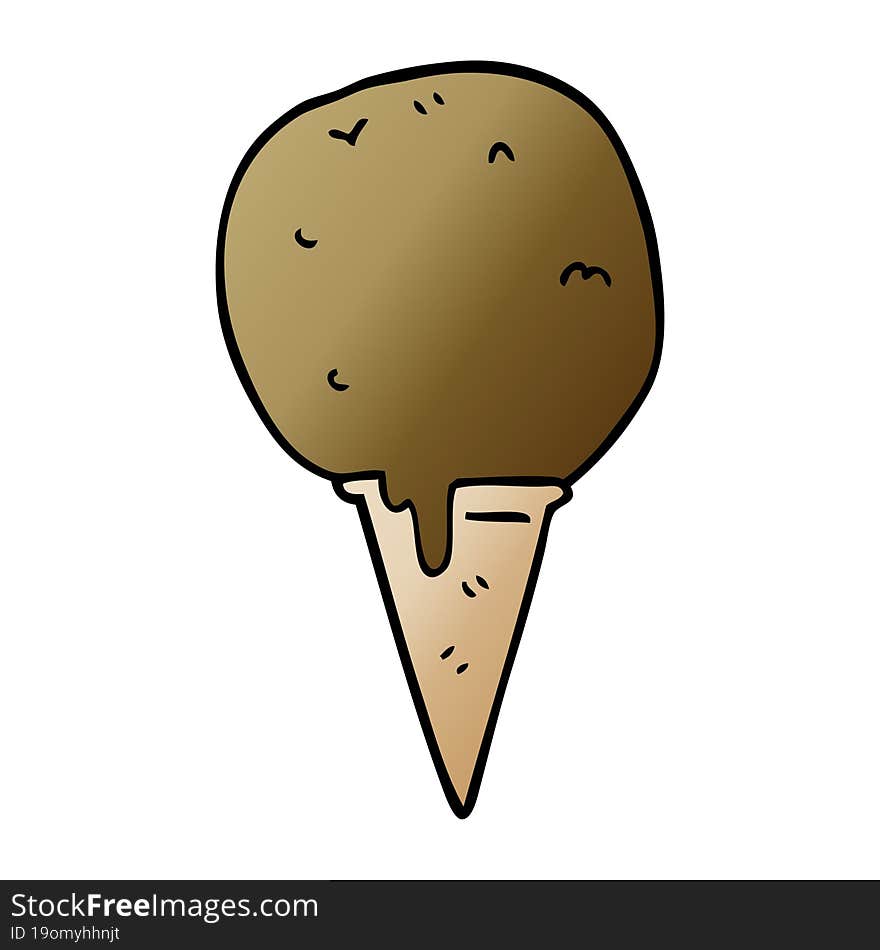 cartoon doodle ice cream cone