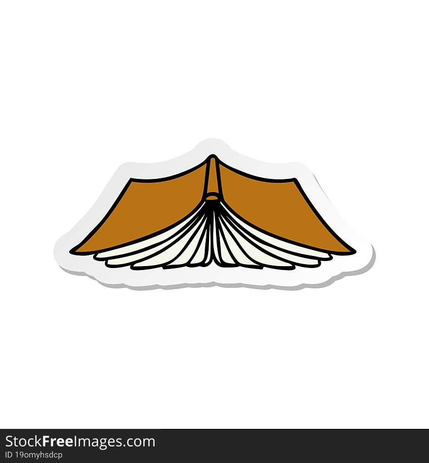 hand drawn sticker cartoon doodle of an open book