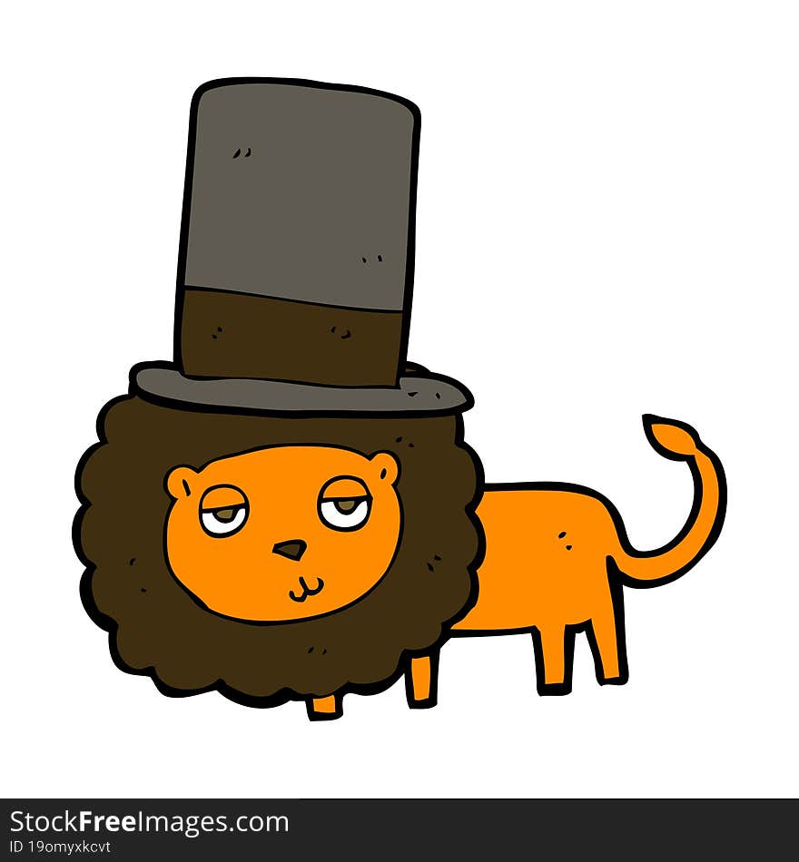 cartoon lion in top hat