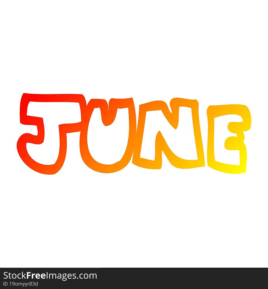 warm gradient line drawing cartoon month of june