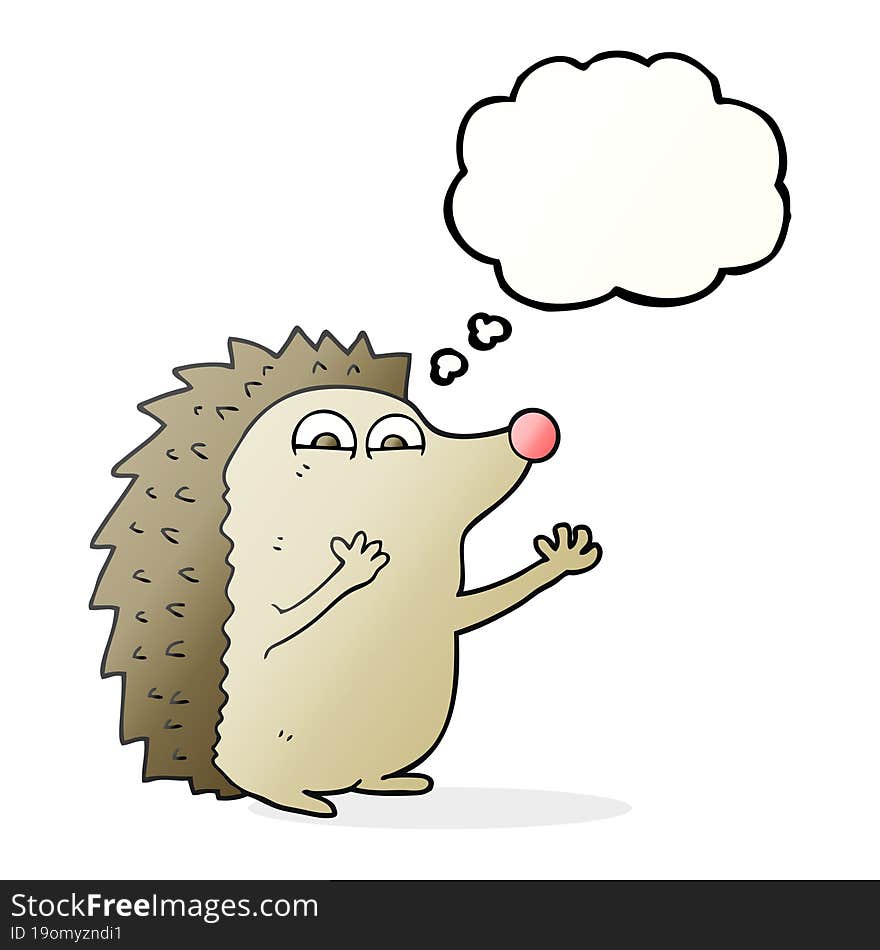 thought bubble cartoon cute hedgehog