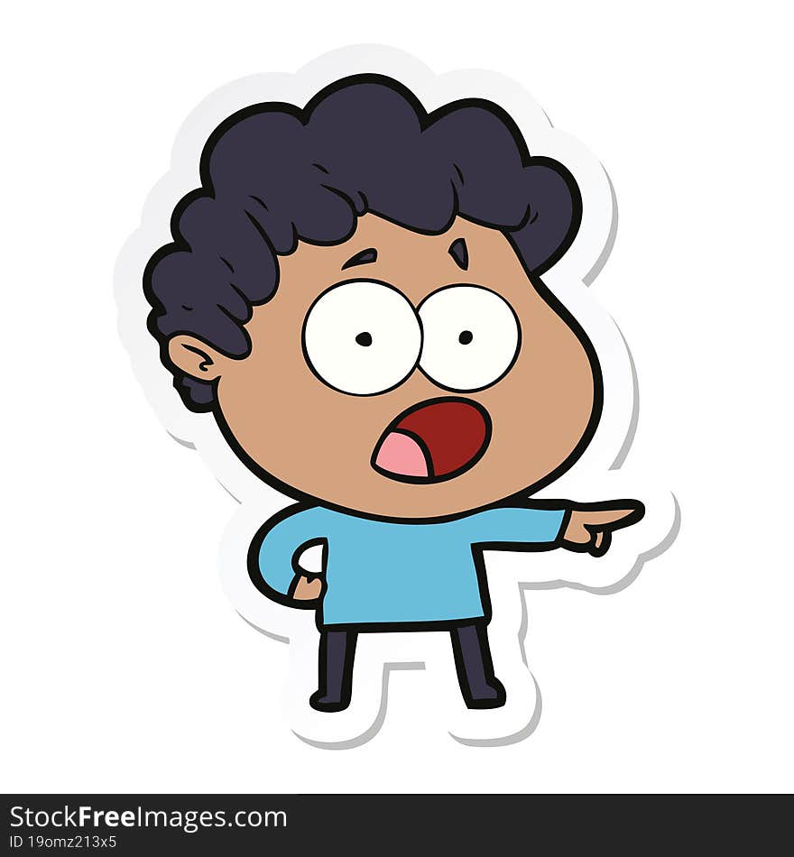 sticker of a cartoon man gasping in surprise