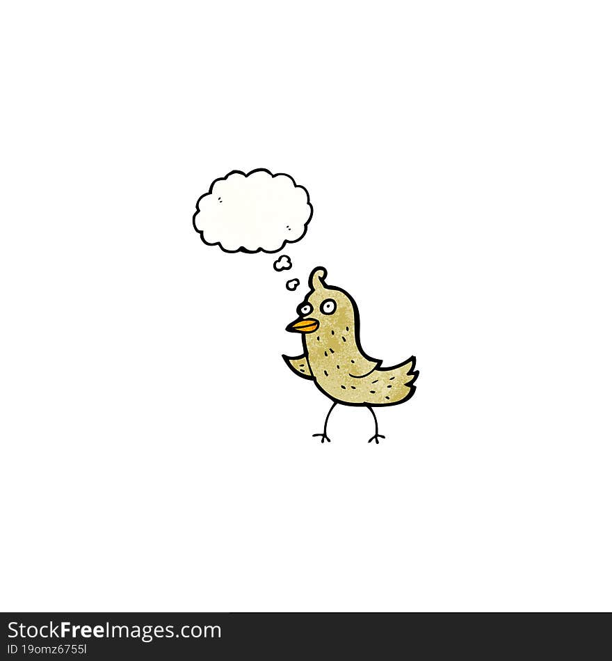 Bird With Thought Bubble Cartoon