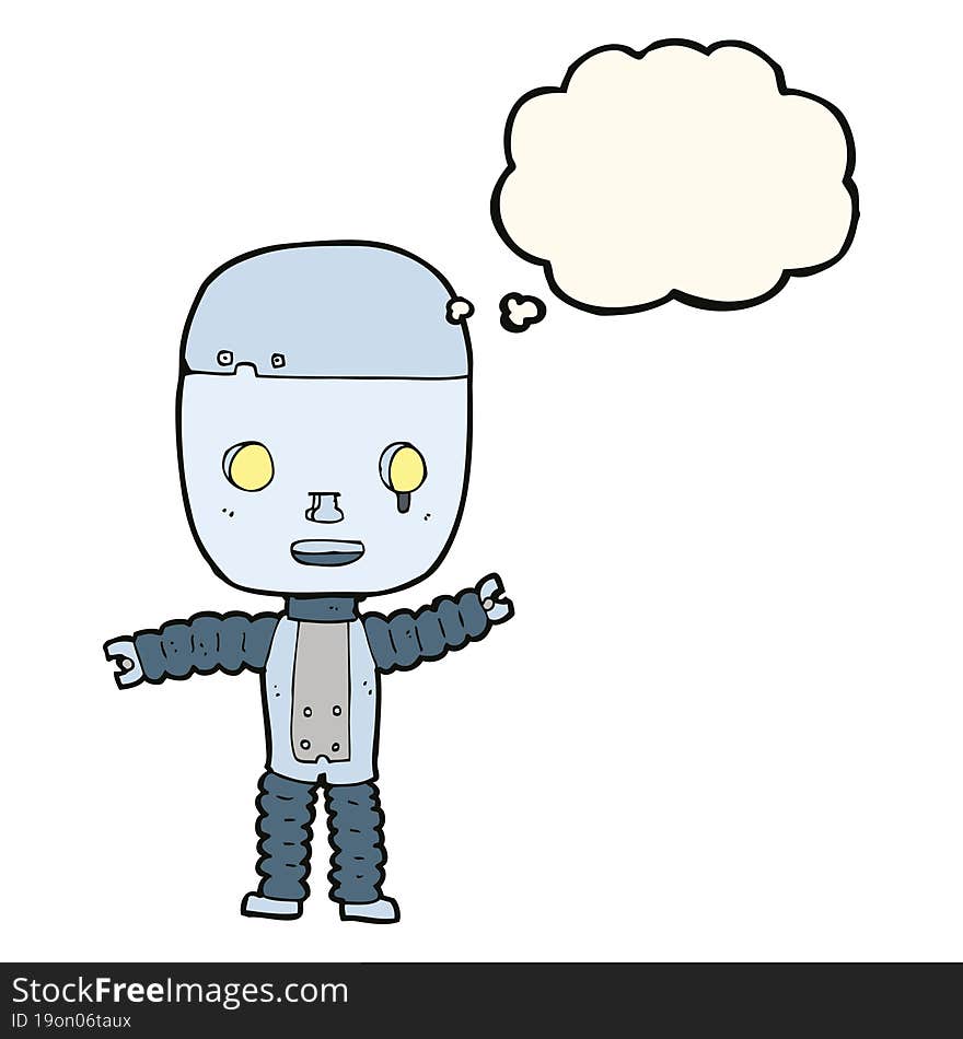 Cartoon Robot With Thought Bubble