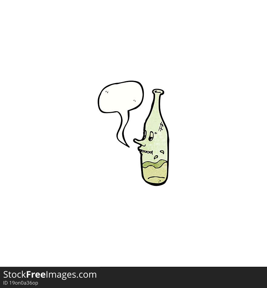 Happy Wine Bottle Cartoon Character