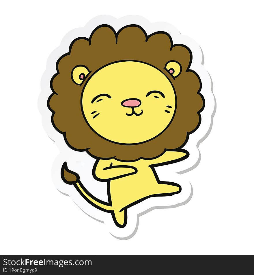 sticker of a cartoon lion