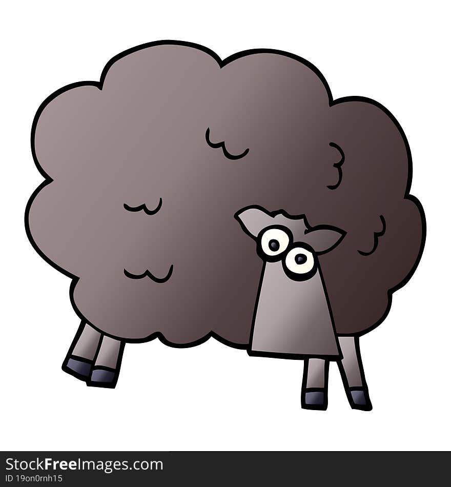 cartoon doodle black sheep