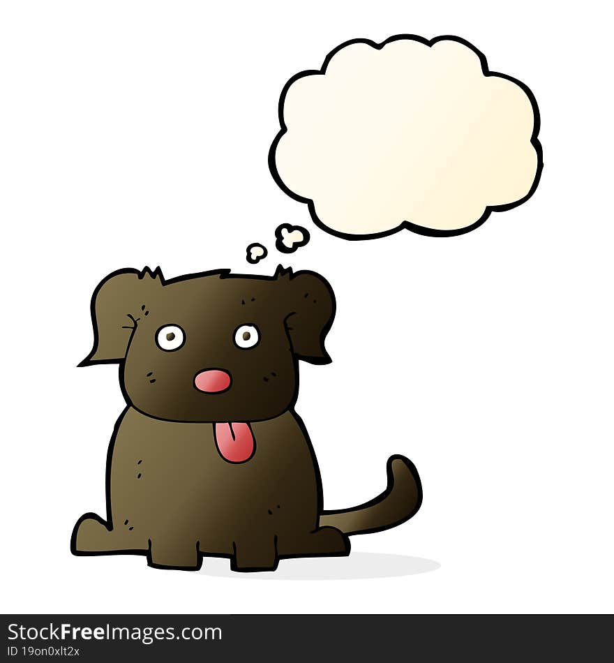 cartoon dog with thought bubble