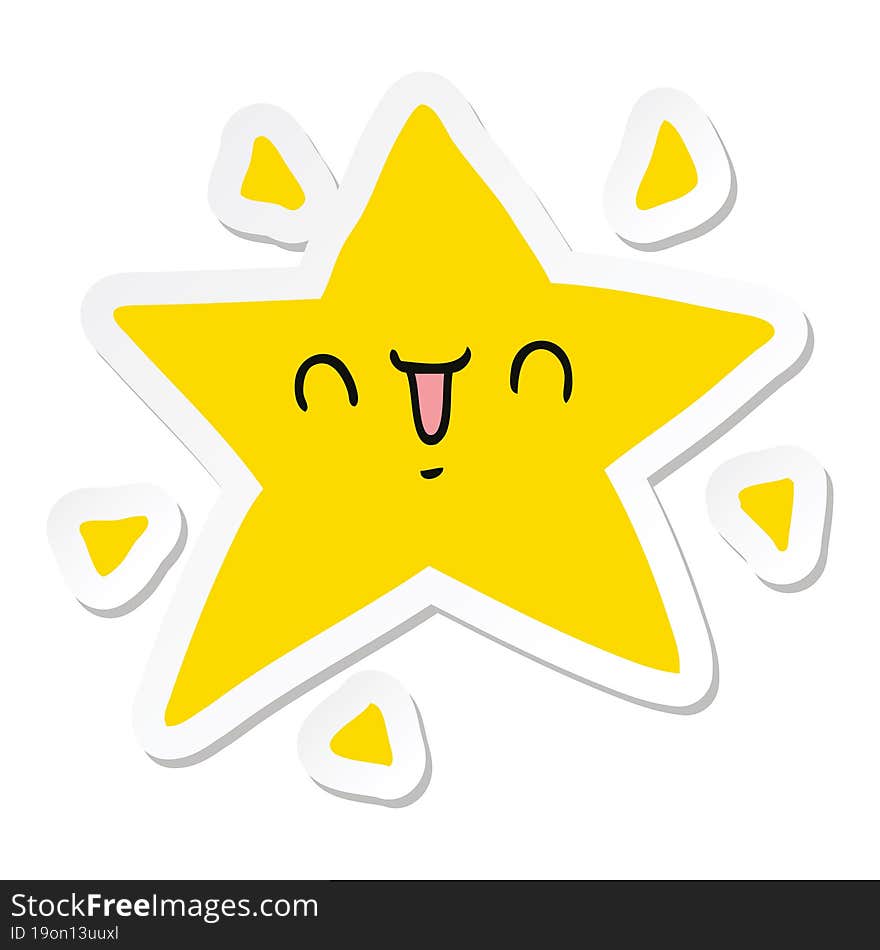 sticker of a cartoon happy star