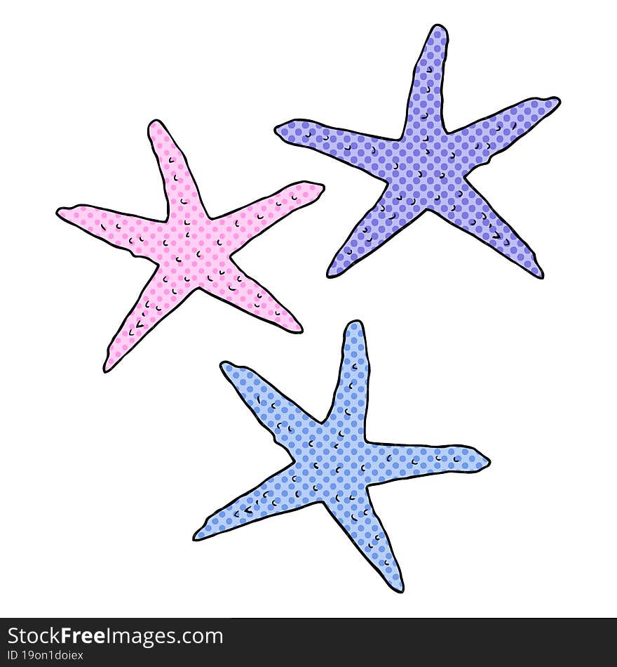 freehand drawn cartoon starfish