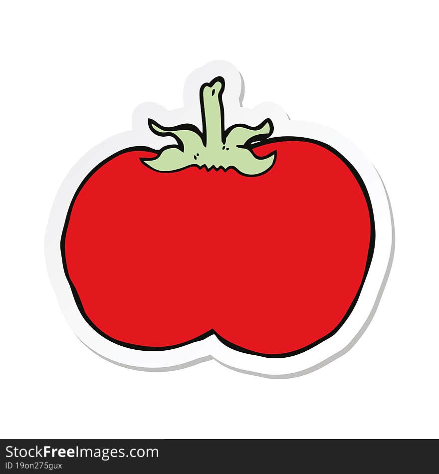 sticker of a cartoon tomato