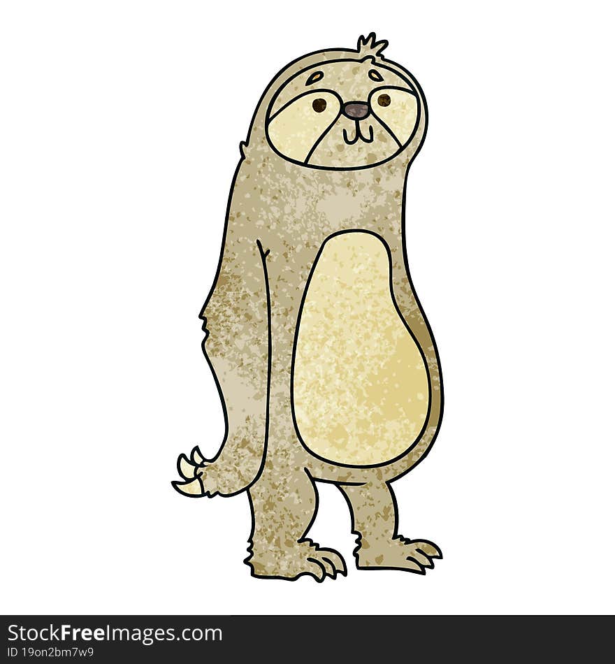 Quirky Hand Drawn Cartoon Sloth