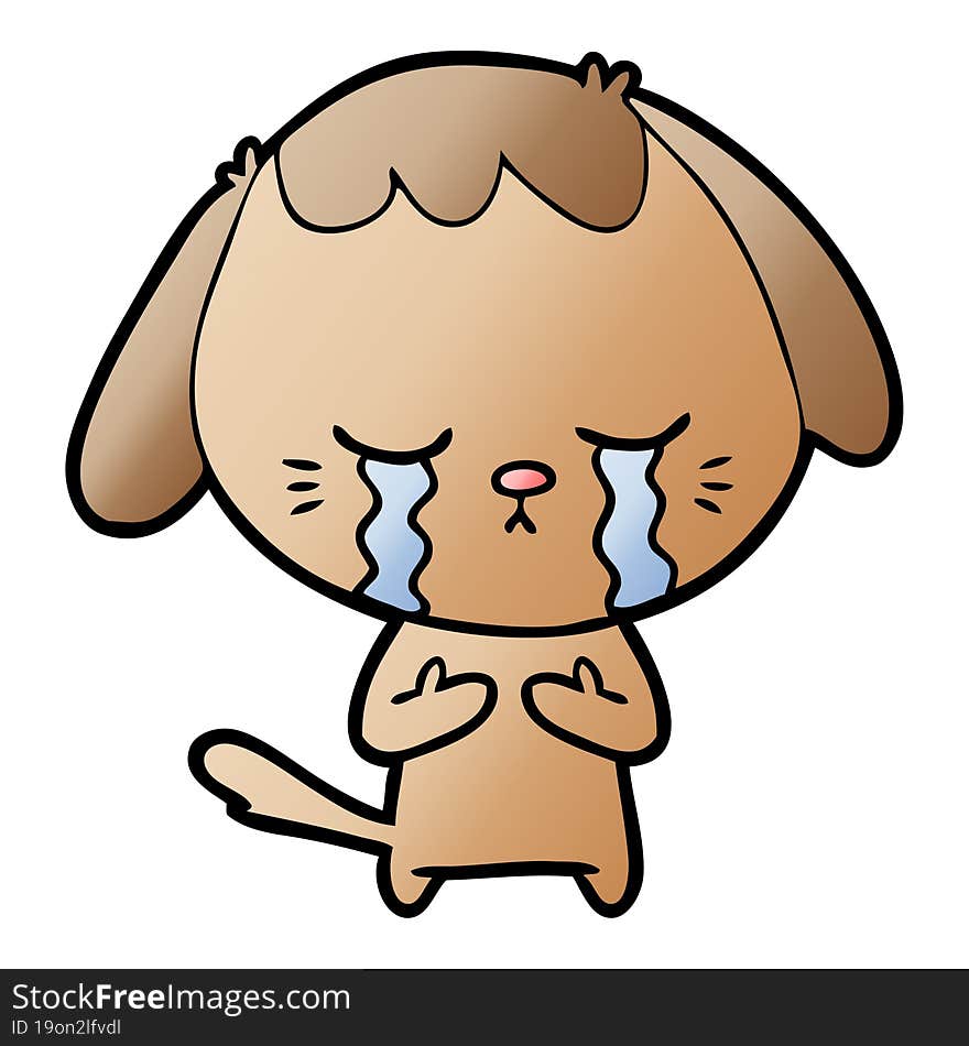 cartoon crying dog. cartoon crying dog