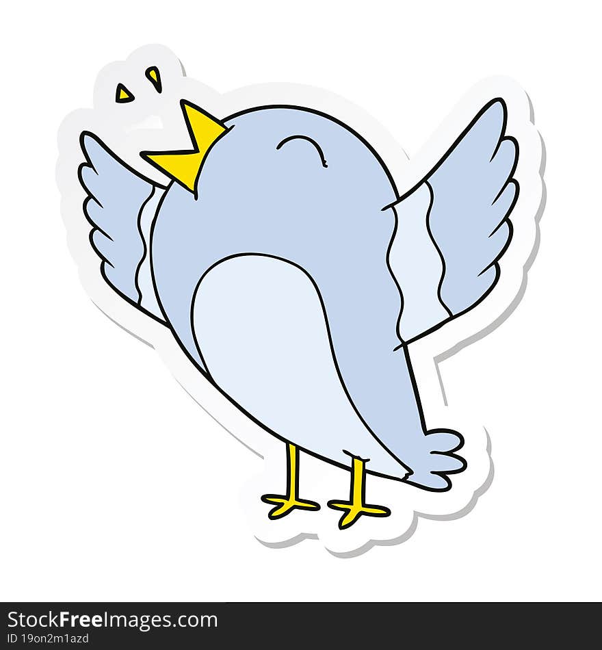 sticker of a cartoon bird