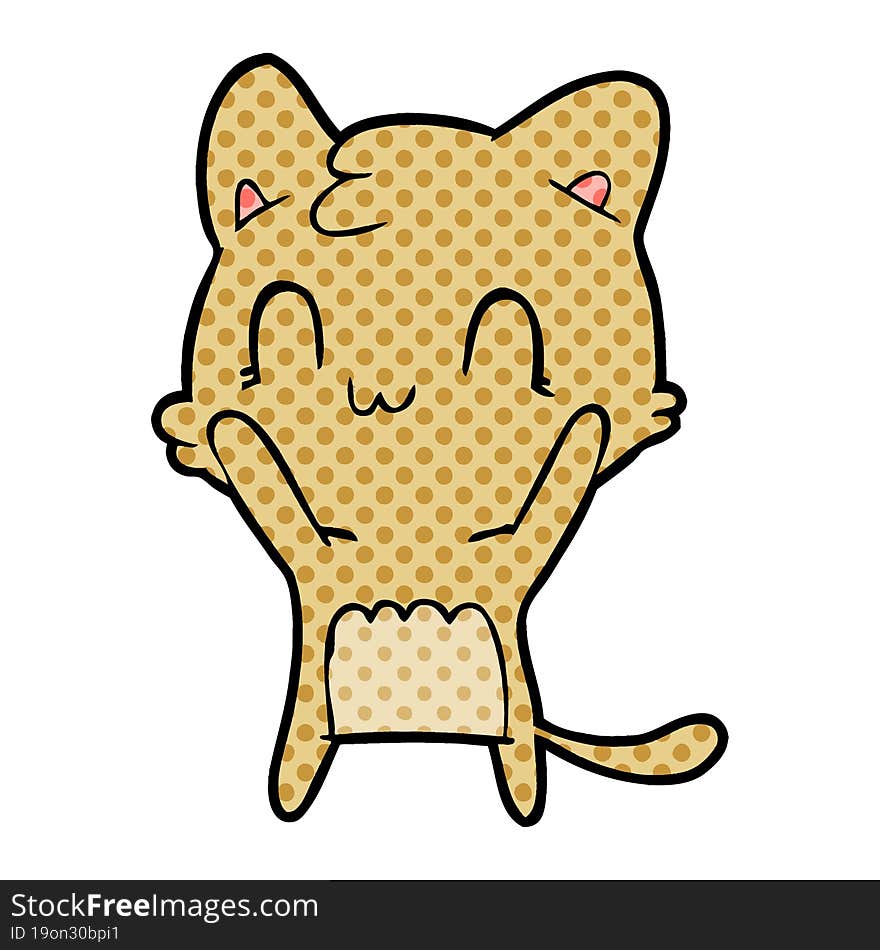 cartoon happy cat. cartoon happy cat