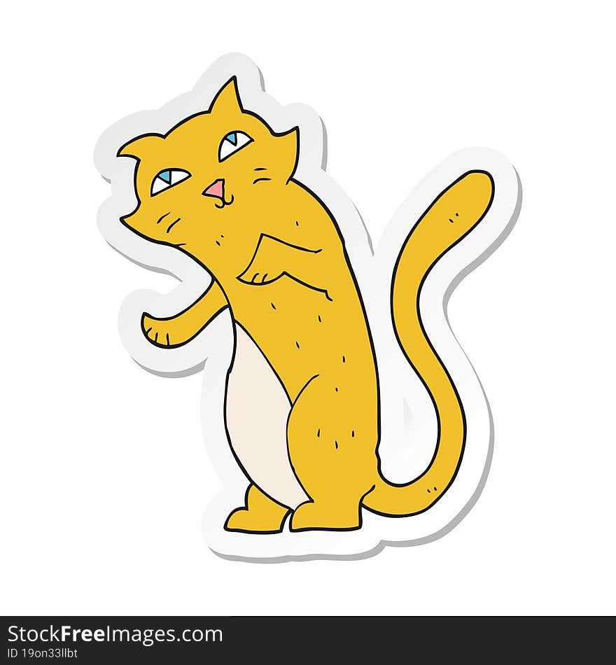 sticker of a cartoon cat