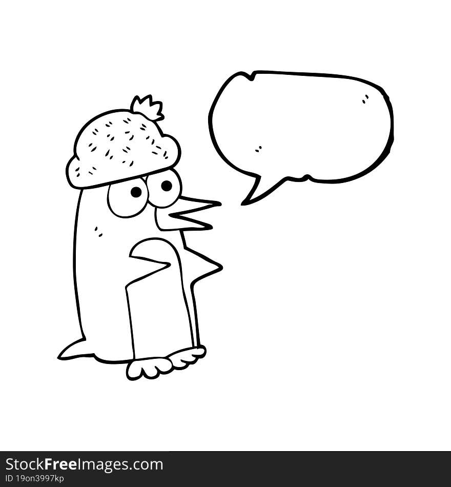 speech bubble cartoon penguin