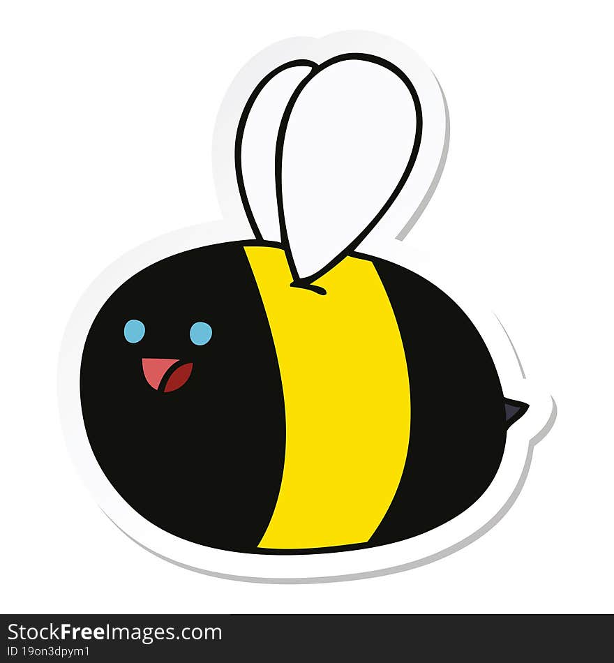 sticker of a quirky hand drawn cartoon bumblebee