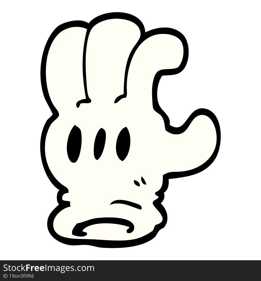 Cartoon Doodle Glove Hand