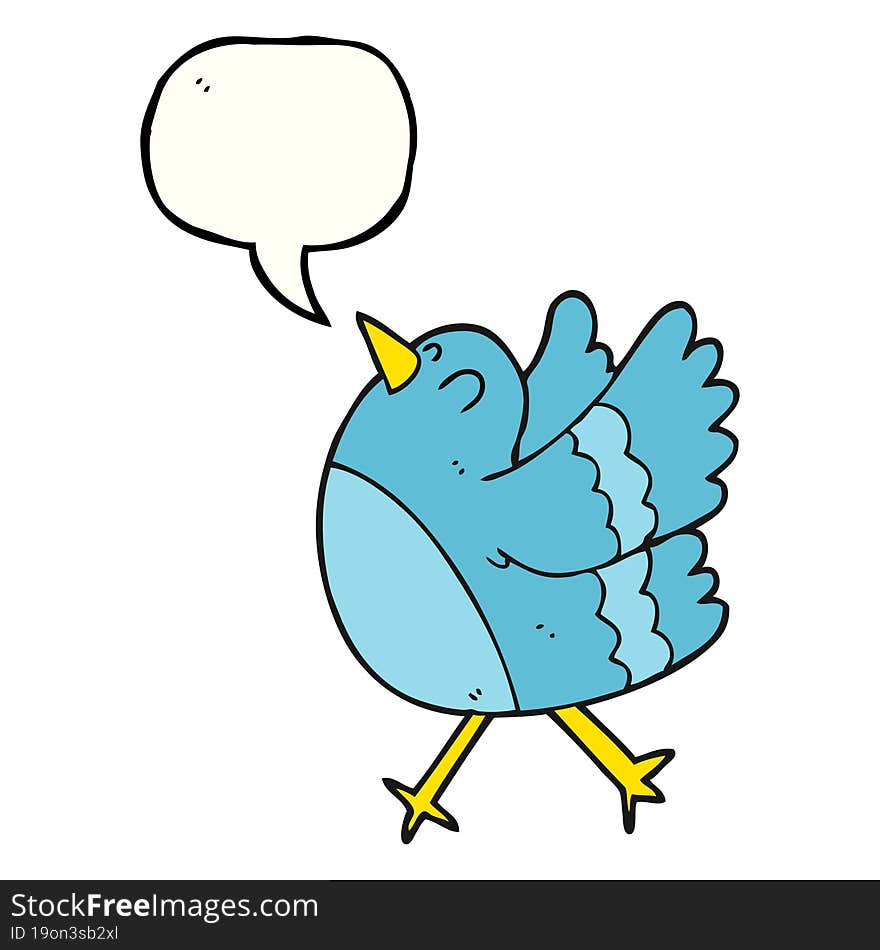 speech bubble cartoon happy bird