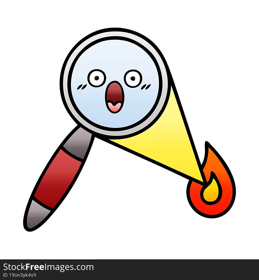 Gradient Shaded Cartoon Magnifying Glass