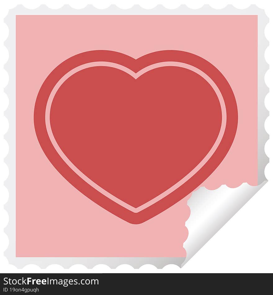 Heart Symbol Graphic Vector Illustration Square Sticker Stamp