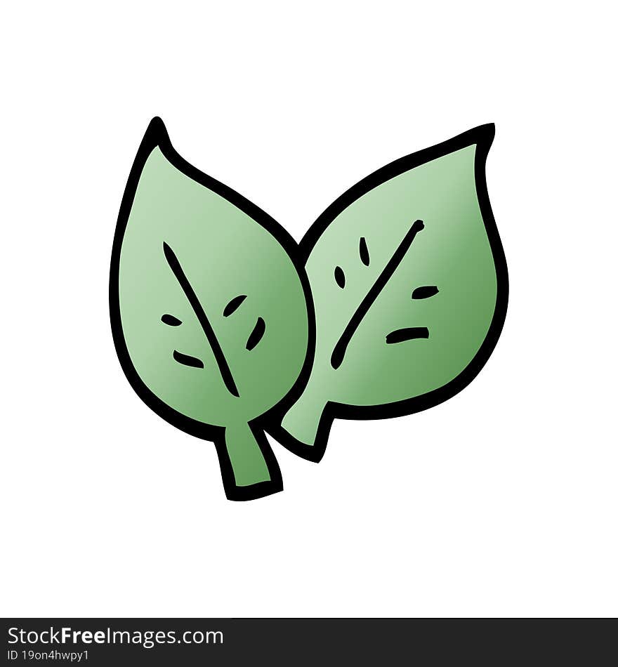 cartoon doodle of green leaves