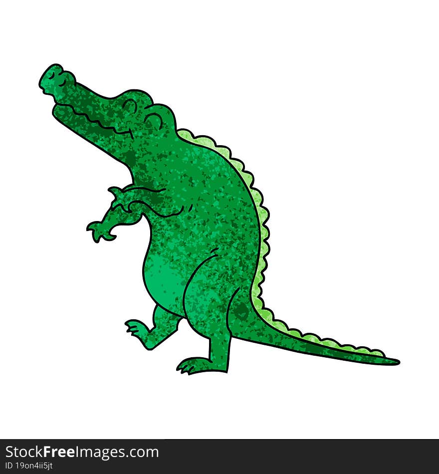 quirky hand drawn cartoon crocodile