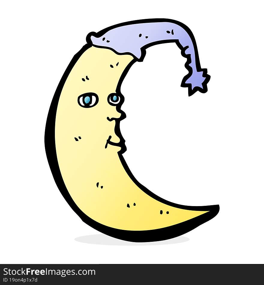 sleepy moon cartoon