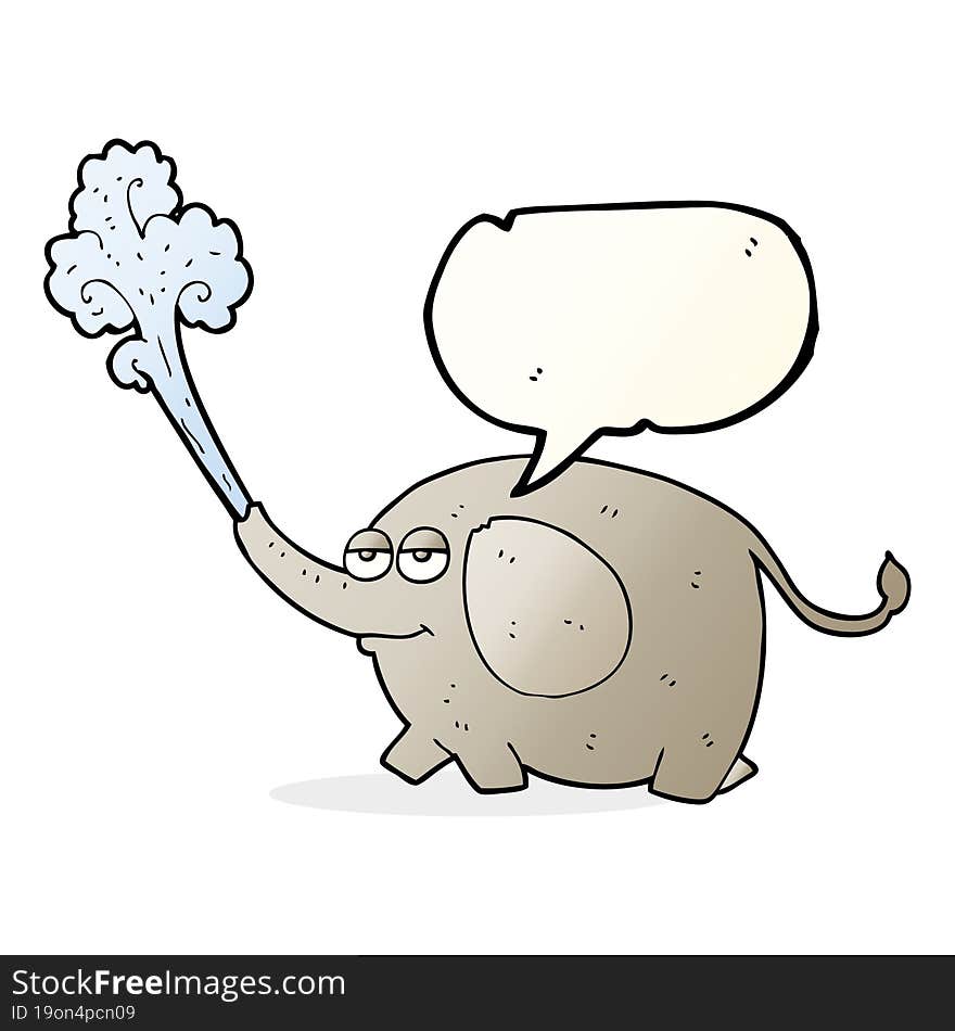 speech bubble cartoon elephant squirting water