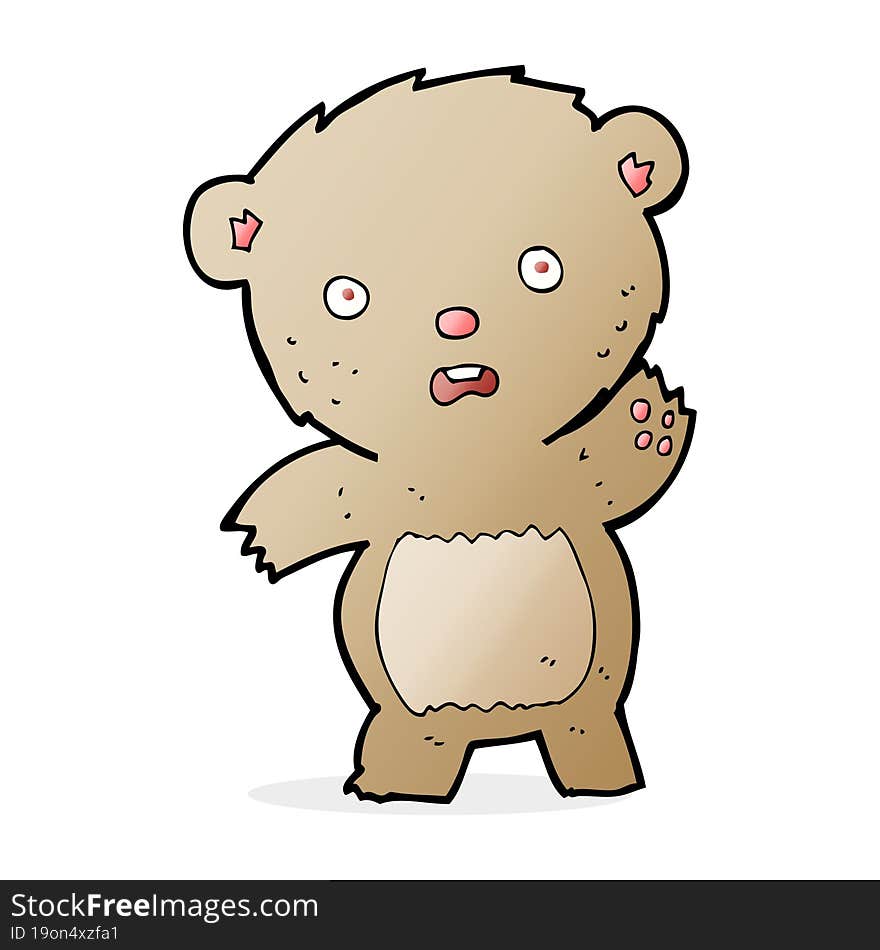 cartoon unhappy teddy bear