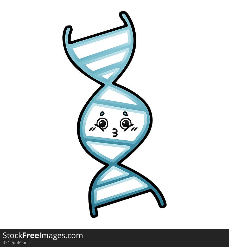 gradient shaded cartoon of a DNA strand