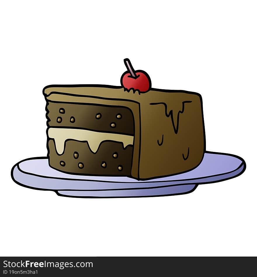 cartoon doodle slice of cake