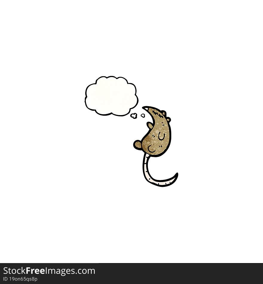 cartoon rat with thought bubble